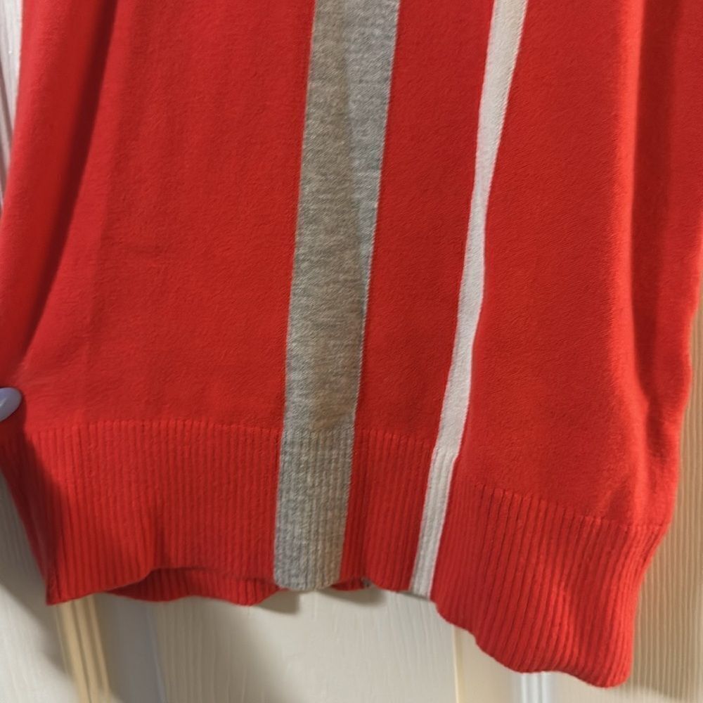 Minnie Rose Red, Gray & White Striped Knit Top - Size XS - Like New - Picture 3 of 5